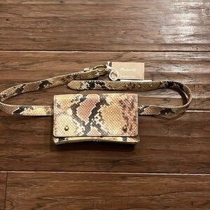 MADEWELL Leather Snakeskin Belt Bag Size XS